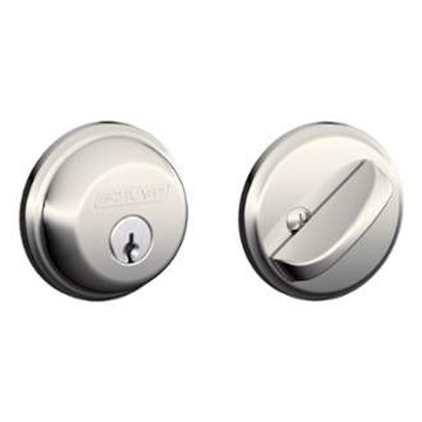 Schlage B60618 Polished Nickel Single Cylinder Deadbolt