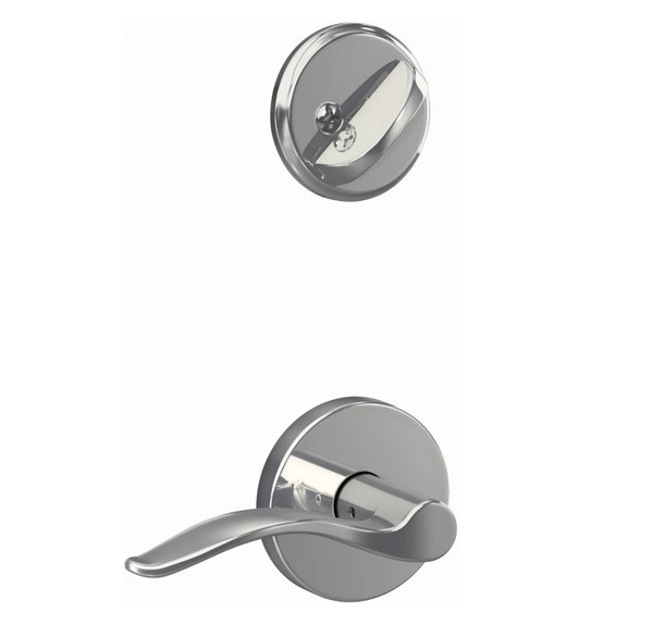Schlage FC59PEN625HOW Pennant Lever with Howe Rose Polished Chrome Cylinder Handlesets (Interior Side Only)