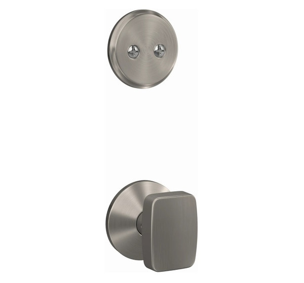 Schlage FC94NIX619KIN Nixon Knob with Kinsler Rose Satin Nickel Dummy Handleset (Interior Side Only)