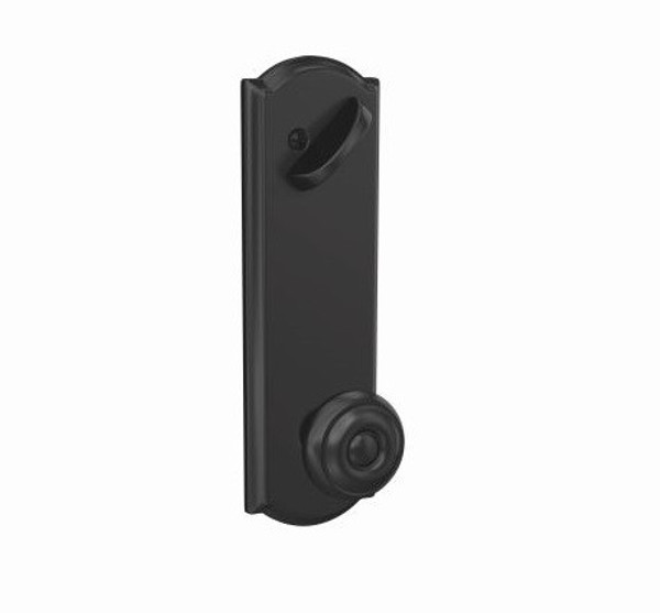 Schlage FCT59GEO622CAM Georgian Knob with Camelot Rose Matte Black Single Cylinder Handlesets (Interior Side Only)