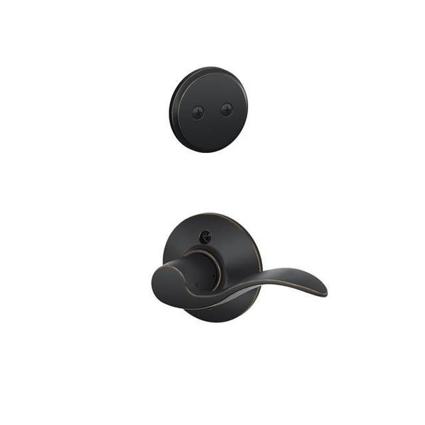 Schlage F94ACC716 Aged Bronze Dummy Handleset with Accent Lever and Regular Rose (Interior Side Only)