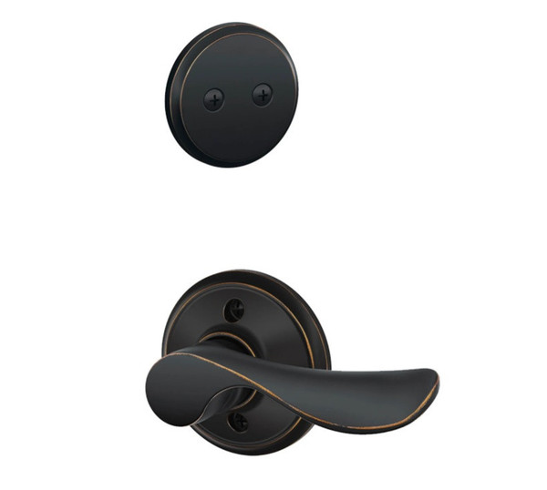 Schlage F94CHP716 Aged Bronze Dummy Handleset with Champagne Lever and Regular Rose (Interior Side Only)
