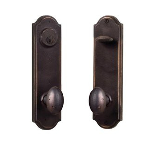 Weslock R7641M1M1SL2D Right Hand Durham Tramore Single Cylinder Deadbolt Passage Lock with Adjustable Latch and Round Corner Strikes Oil Rubbed Bronze Finish