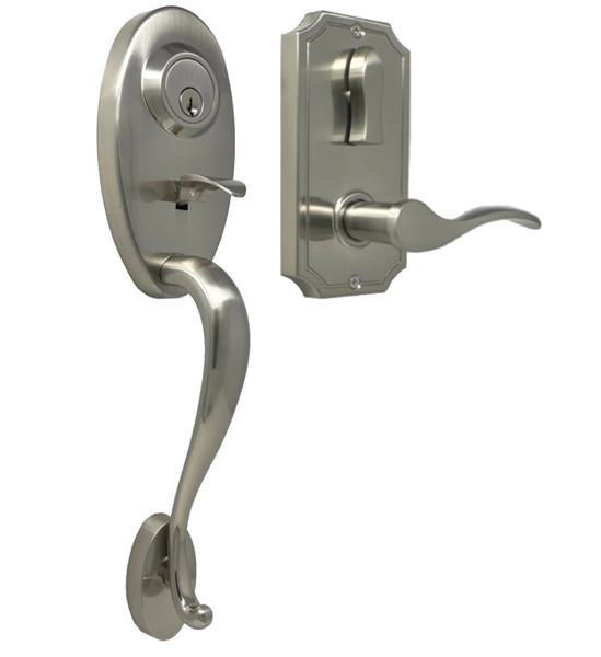 Weslock L1441-NUNSL2D Left Hand Lexington 1400 Series Panic Proof Entry with Interior Bordeau Lever Satin Nickel Finish