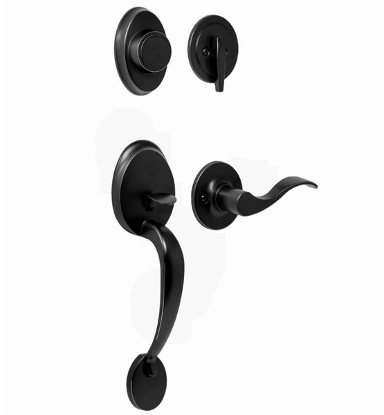 Weslock L2815-2X20020 Hillcrest Dummy Handleset with Left Hand New Haven Trim Matte Black Finish