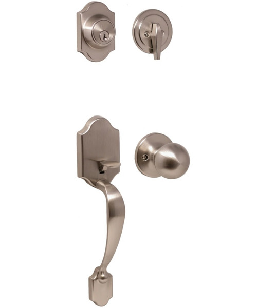 Weslock 02820-NGNFR2D Parkside Single Cylinder Handleset with Hudson Trim Satin Nickel Finish