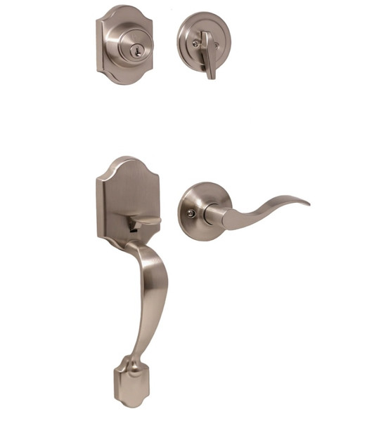 Weslock L2820-NXNFR2D Parkside Single Cylinder Handleset with Left Hand New Haven Trim Satin Nickel Finish