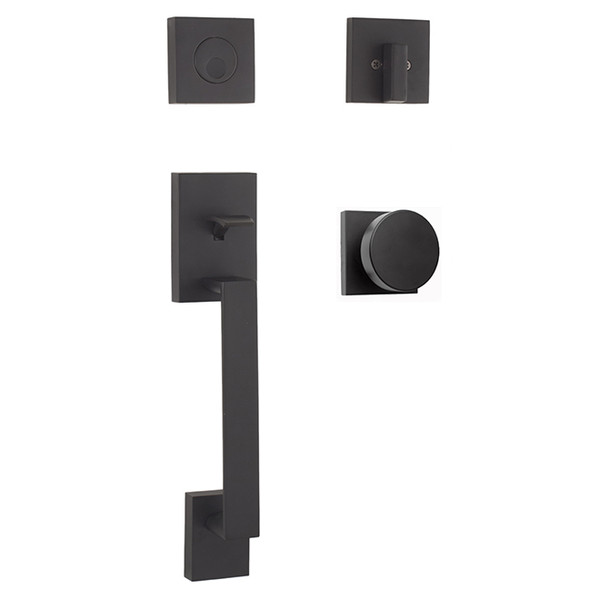 Weslock 02885-2420020 Brookside Dummy Handleset with Mesa Knob Trim Matte Black Finish