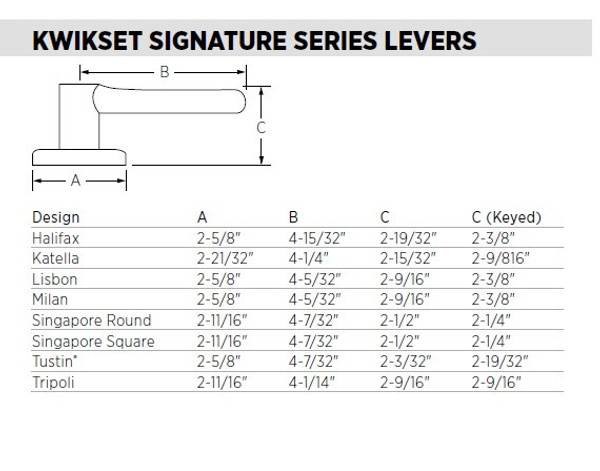 Kwikset 730SALSQT-4 Singapore Lever with Square Rose Privacy Door Lock with 6AL Latch and RCS Strike Satin Brass Finish