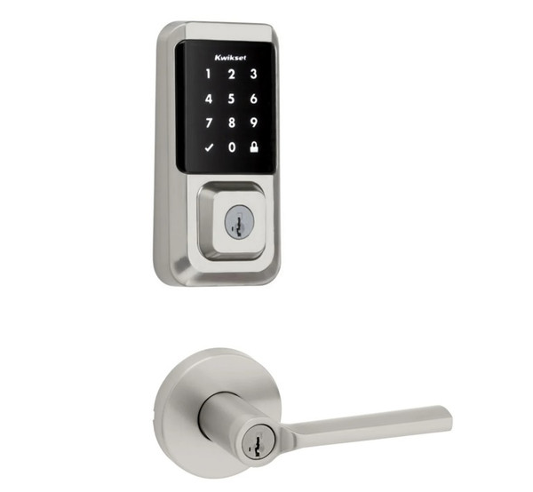 Kwikset 939WIFITSCR-740LSLRDT-15 Halo Wi-Fi Enabled Smart Lock Deadbolt with Touchscreen and Libson Keyed Entry Lever with Round Rose Satin Nickel Finish