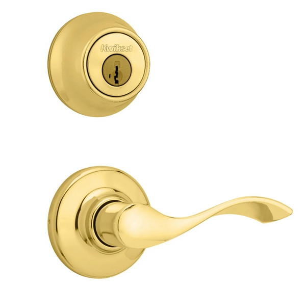 Kwikset 660-200BL-3 Bright Brass Single Cylinder Deadbolt with Balboa Passage Lever