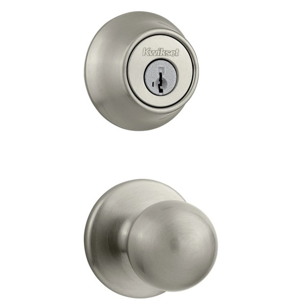 Kwikset 660-200P-15 Satin Nickel Single Cylinder Deadbolt with Polo Passage Knob