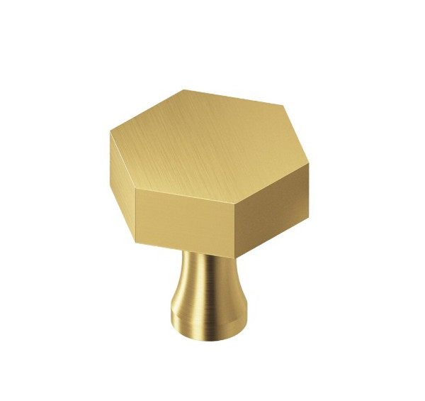 Colonial Bronze 1304 130 Series 1" Hexagon Cabinet Knob Satin Brass Finish