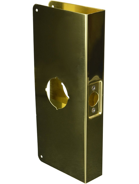 Don-Jo 12-PB-CW Polished Brass 12" Door Wrap-Around for Cylindrical Door Locks with 2-1/8" Hole