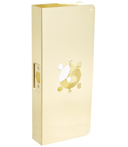 Don-Jo 12-2-PB-CW Polished Brass 12" Door Wrap-Around for Cylindrical Door Locks with 2-1/8" Hole