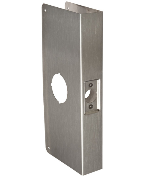 Don-Jo 12-S-CW Satin Steel 12" Door Wrap-Around for Cylindrical Door Locks with 2-1/8" Hole