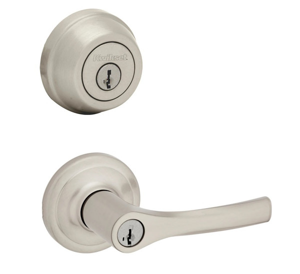 Kwikset 780-405HYL-15 Satin Nickel Single Cylinder Deadbolt with Henley Keyed Entry Lever