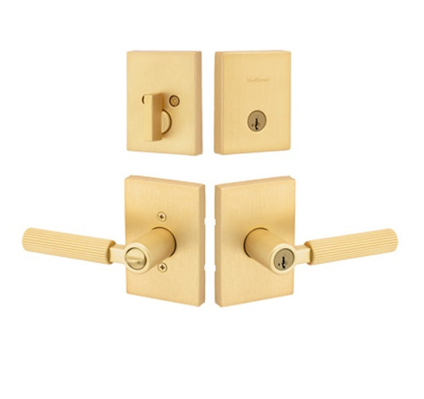 Kwikset 258RCT-740MALRCT-4 Satin Brass Rectangular Single Cylinder Deadbolt with Mirada Keyed Entry Lever Kwikset 258RCT-740MALRCT-4 Satin Brass Rectangular Single Cylinder Deadbolt with Mirada Keyed Entry Lever