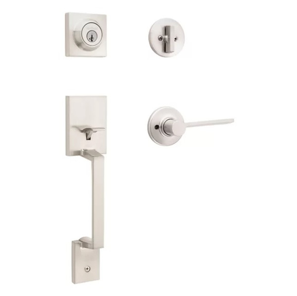 Kwikset 687AMD-966LRLRDTLH-15 Satin Nickel Amador Single Cylinder Handleset with Ladera Left Handed Lever 