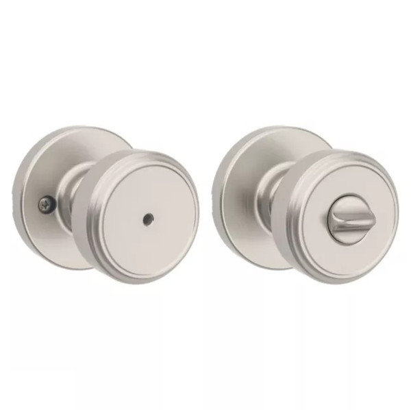 Kwikset 300MNKRDT-15 Maven Knob Round Rose Privacy Door Lock with 6AL Latch and RCS Strike Satin Nickel Finish Kwikset 300MNKRDT-15 Maven Knob Round Rose Privacy Door Lock with 6AL Latch and RCS Strike Satin Nickel Finish