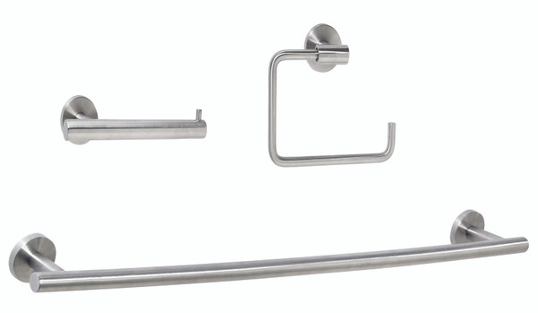 Amerock ARRONDISS3 Bathroom Kit with BH26540SS Tissue Roll Holder BH26541SS Towel Ring BH26544SS Towel Bar Stainless Steel Finish