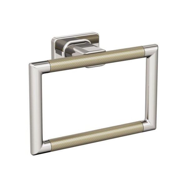 Amerock BH26612PNBBZ Esquire 5-1/4" Towel Ring Polished Nickel by Golden Champagne Finish