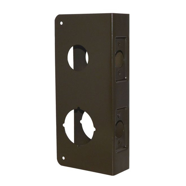 Don-Jo 154-10B-CW Oil Rubbed Bronze Door Wrap-Around with 1-1/2" Hole on top and 2-1/8" Hole on bottom with 4" centers