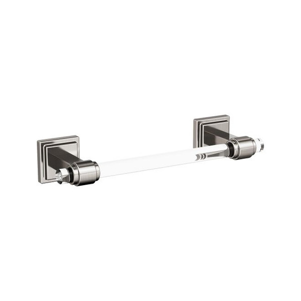 Amerock BH36065CG10 Glacio 8" Towel Bar Clear by Satin Nickel Finish
