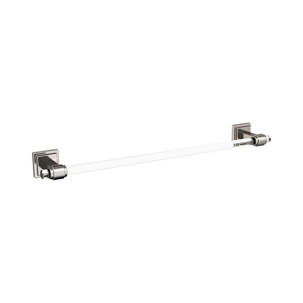 Amerock BH36063CG10 Glacio 18" Towel Bar Clear by Satin Nickel Finish