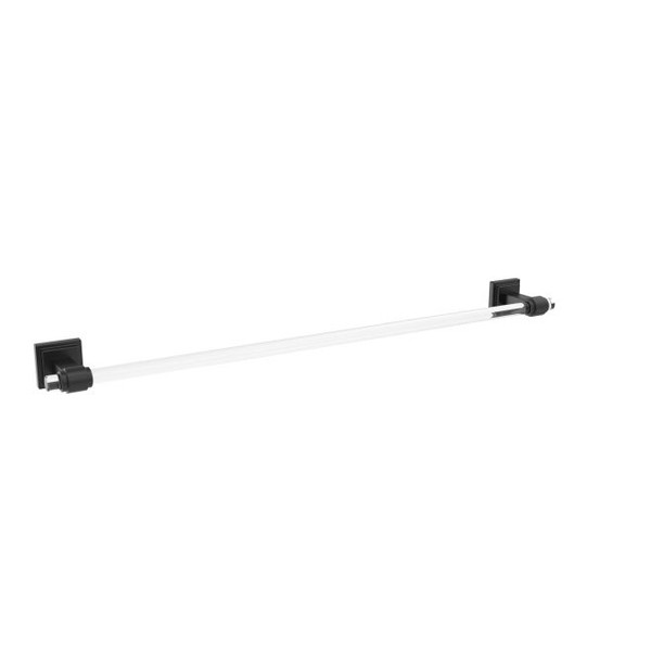Amerock BH36064CMB Glacio 24" Towel Bar Clear by Matte Black Finish
