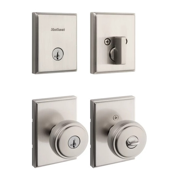 Kwikset 258TRCT-740SOKTRCT-15 Satin Nickel Crosstown Low Profile Single Cylinder Deadbolt with Sora Keyed Entry Knob Kwikset 258TRCT-740SOKTRCT-15 Satin Nickel Crosstown Low Profile Single Cylinder Deadbolt with Sora Keyed Entry Knob