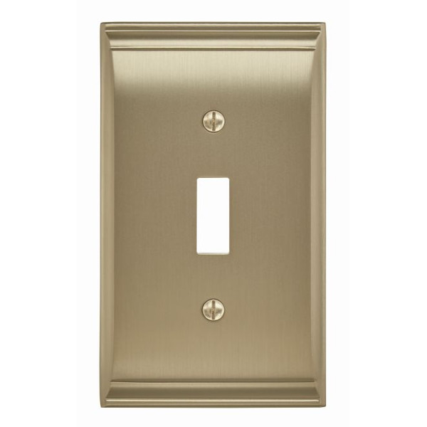 Amerock BP36500BBZ 4-9/10" x 2-9/10" Candler Single Toggle Wall Plate Golden Champagne Finish
