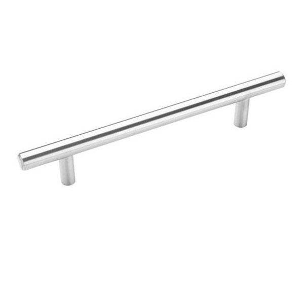 Amerock BP19541CSG9-5PACK Pack of 5 5-1/16" (128 mm) Center to Center Carbon Steel Bar Cabinet Pull Sterling Nickel Finish
