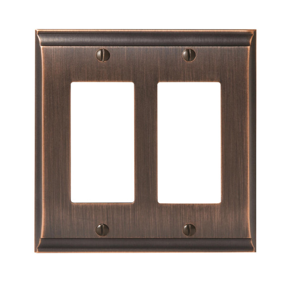 Amerock BP36505ORB 7-3/10" x 4-3/4" Candler Double Rocker Wall Plate Oil Rubbed Bronze Finish