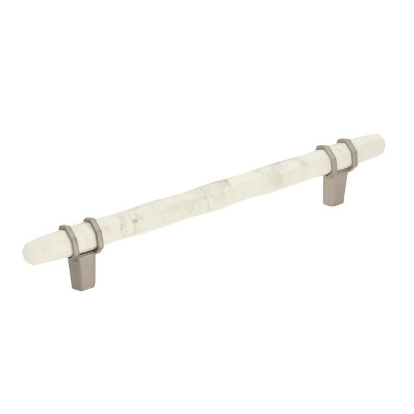 Amerock BP36650MWG10 Carrione 6-5/16" (160 mm) Center to Center Cabinet Pull Marble White and Satin Nickel Finish