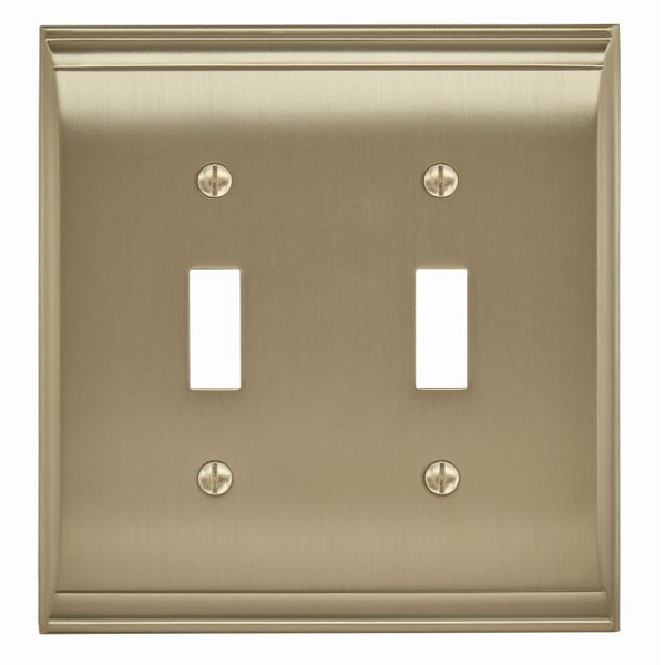 Amerock BP36501BBZ 4-9/10" x 4-7/10" Candler Double Toggle Wall Plate Golden Champagne Finish
