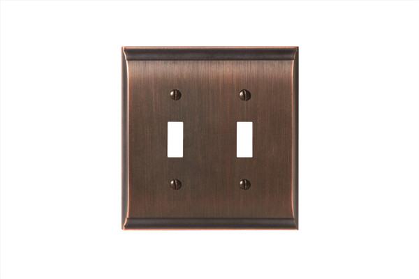 Amerock BP36501ORB 4-9/10" x 4-7/10" Candler Double Toggle Wall Plate Oil Rubbed Bronze Finish