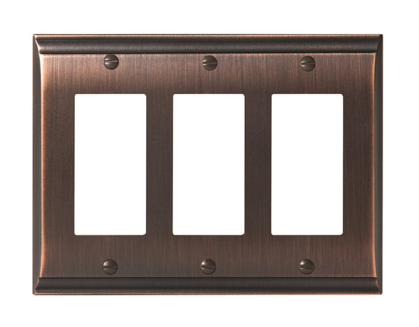 Amerock BP36506ORB 8-3/10" x 6-3/10" Candler Triple Rocker Wall Plate Oil Rubbed Bronze Finish