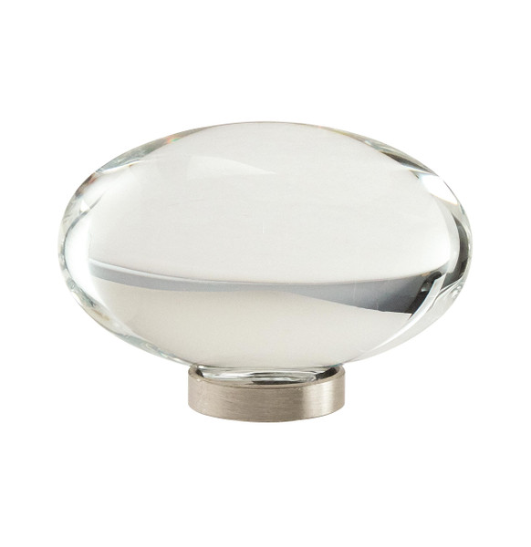 Amerock BP36651CG10 1-3/4" (44 mm) Round Glacio Crystal Cabinet Knob Satin Nickel Finish