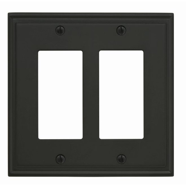 Amerock BP36519BBR 7-3/10" x 4-3/4" Mulholland Double Rocker Wall Plate Black Bronze Finish