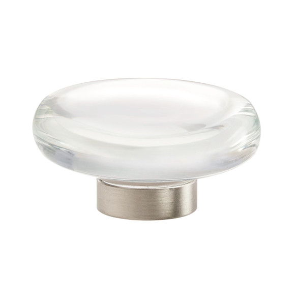Amerock BP36652CG10 1-3/4" (44 mm) Flat Glacio Crystal Cabinet Knob Satin Nickel Finish
