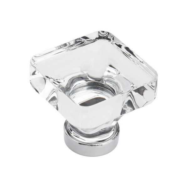 Amerock BP36653C26 Glacio 1-3/8" Square Cabinet Knob Clear by Bright Chrome Finish