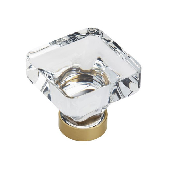 Amerock BP36653CCZ Glacio 1-3/8" Square Cabinet Knob Clear by Champagne Bronze Finish