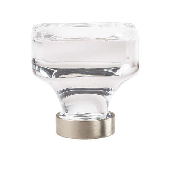 Amerock BP36653CG10 1-3/8" (35 mm) Square Glacio Crystal Cabinet Knob Satin Nickel Finish