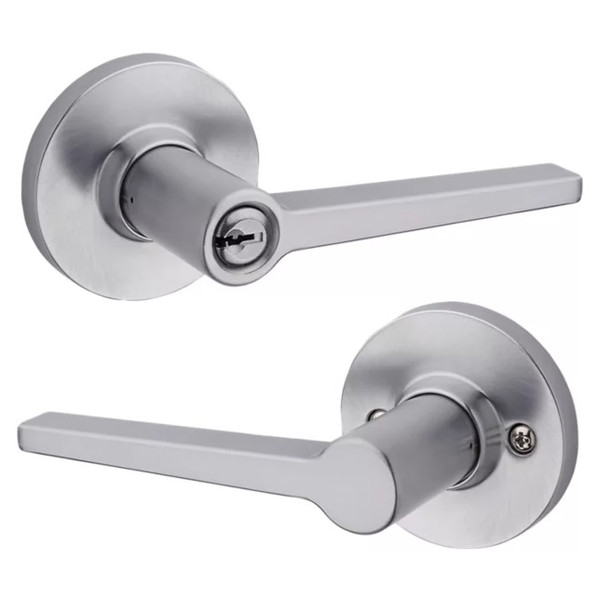 Safelock SL6500DALRDT-26D Daylon Lever with Round Rose Storeroom Lock with 4AL Latch and RCS Strike Satin Chrome Finish