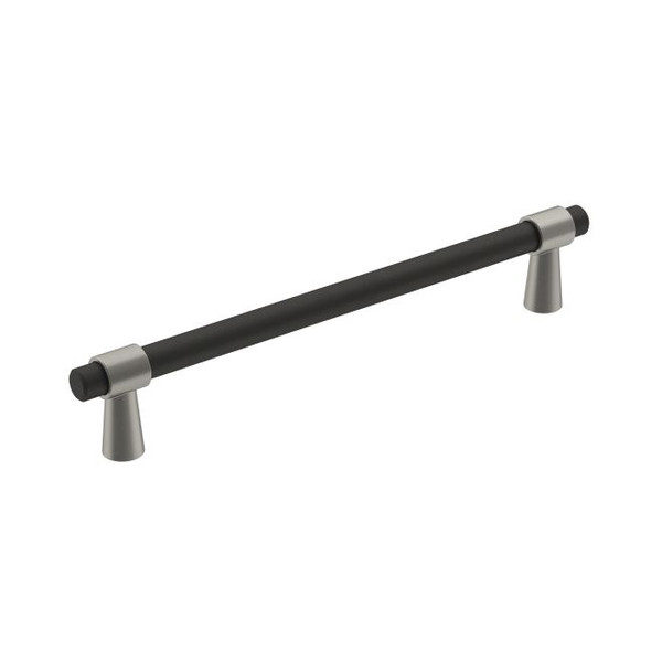 Amerock BP36860FBG10 Mergence 6-5/16" Center to Center Cabinet Pull Flat Black by Satin Nickel Finish Amerock BP36860FBG10 Mergence 6-5/16" Center to Center Cabinet Pull Flat Black by Satin Nickel Finish