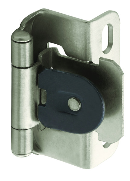 Amerock BPR8719G10-25PACK Pack of 25 1/2" (13 mm) Overlay Single Demountable Partial Wrap Cabinet Hinge Satin Nickel Finish