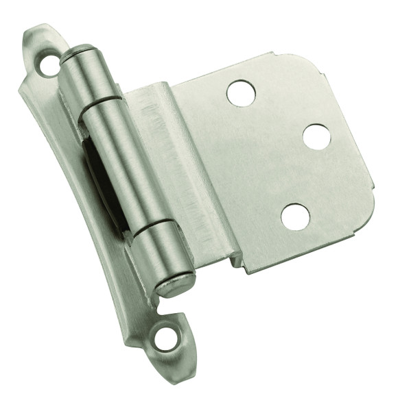 Amerock BPR7928G10 3/8" (10 mm) Inset Self Closing Face Mount Cabinet Hinge 2 Pack Satin Nickel Finish