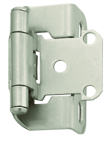 Amerock BPR7550G10 1/2" (13 mm) Overlay Self Closing Partial Wrap Cabinet Hinge 2 Pack Satin Nickel Finish