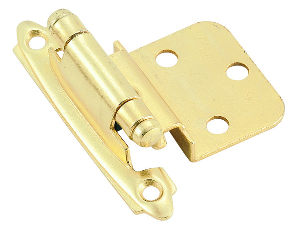Amerock BPR34283 3/8" (10 mm) Inset Self Closing Face Mount Cabinet Hinge 2 Pack Bright Brass Finish Amerock BPR34283 3/8" (10 mm) Inset Self Closing Face Mount Cabinet Hinge 2 Pack Bright Brass Finish